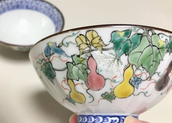 京焼・清水焼 ご飯茶碗 色絵六瓢 （いろえむびょう）｜京焼・清水焼