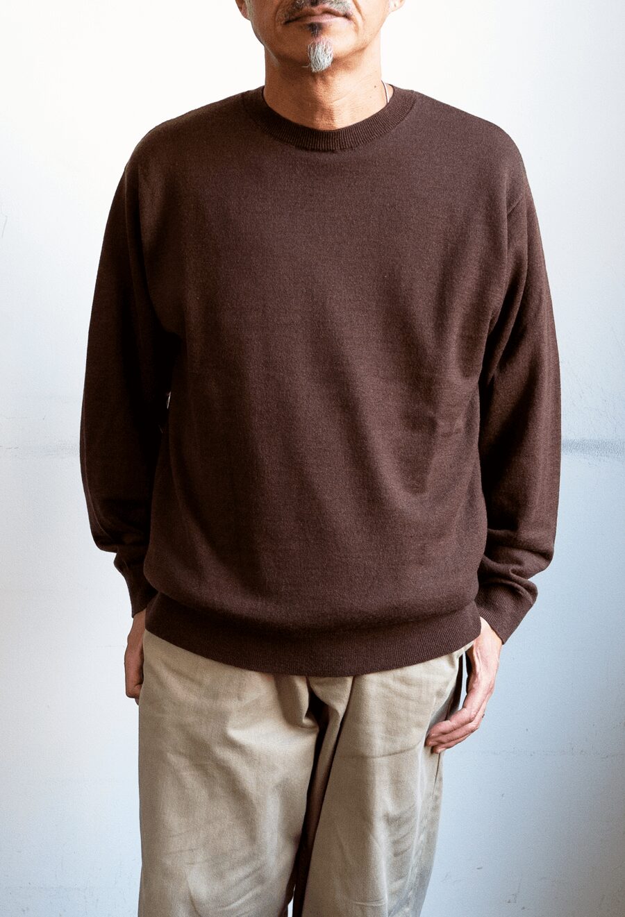 yonetomi NEW BASIC HIGH TWIST WOOL KNIT P/O | 大阪心斎橋のメンズ