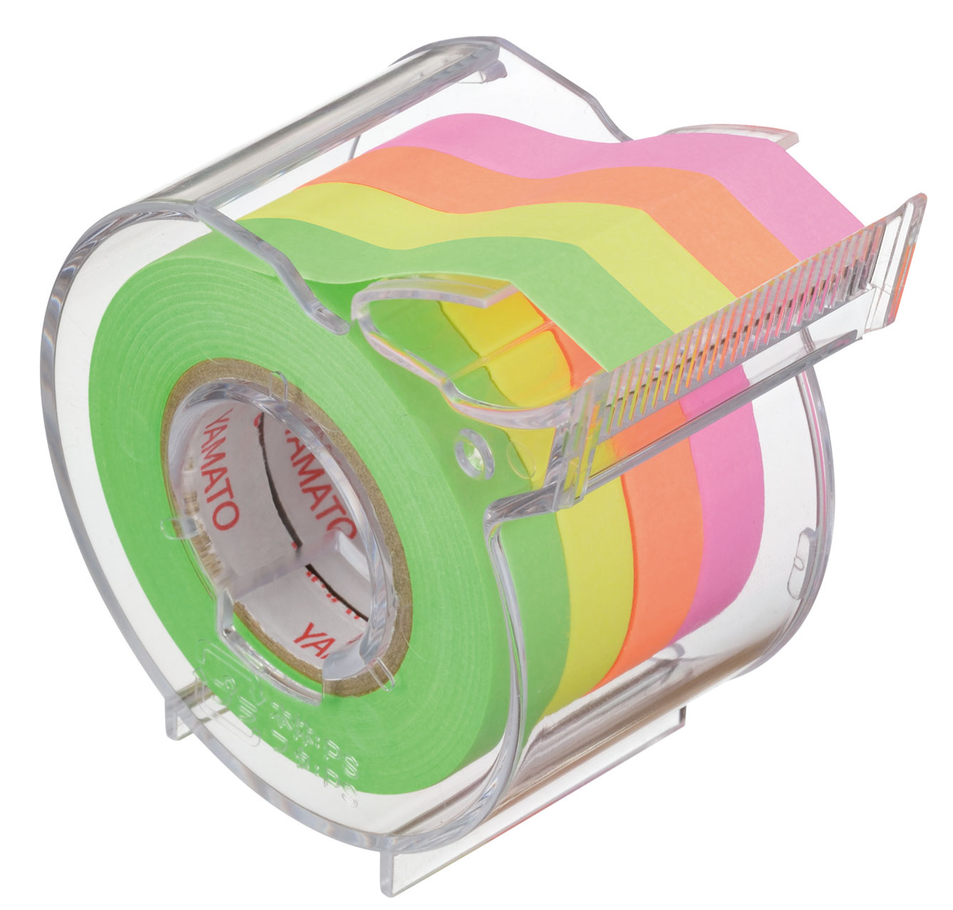 メモックロールテープ（蛍光紙） 7mm幅 カッター付（4巻入