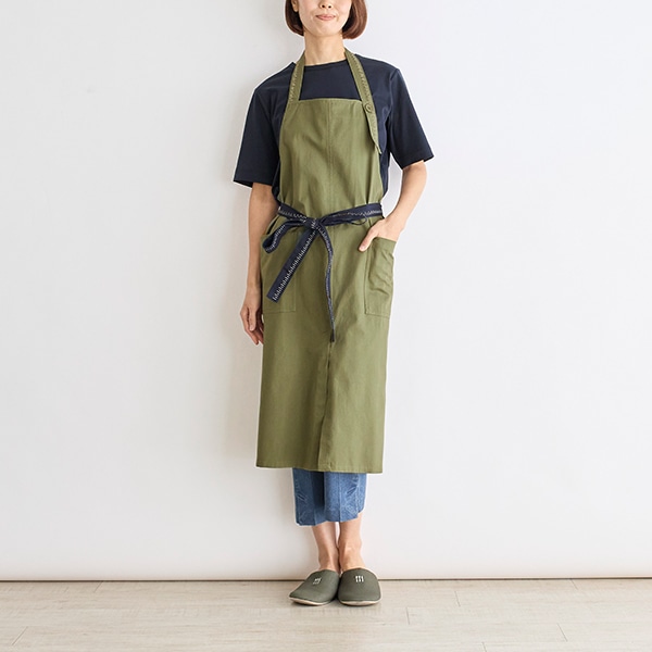 メジャープリントエプロン(ネイビー)｜SALE（エプロン）｜料理家 栗原