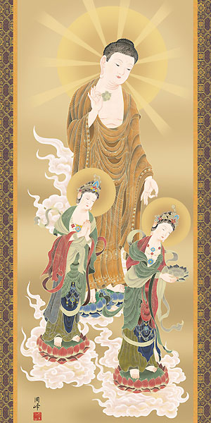 真作/山県伊三郎/芝蘭図/桐共箱付/布袋屋掛軸HF-8真