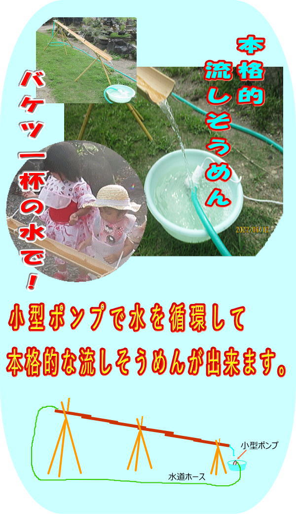 流しそうめん用竹セット（組み立て式）の製造販売専門店 癒芽工房