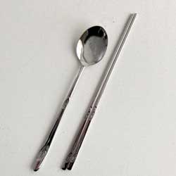 韓国スジョセット・ステンレス箸セット うず巻 (箸、スプーン) 箸類 夢