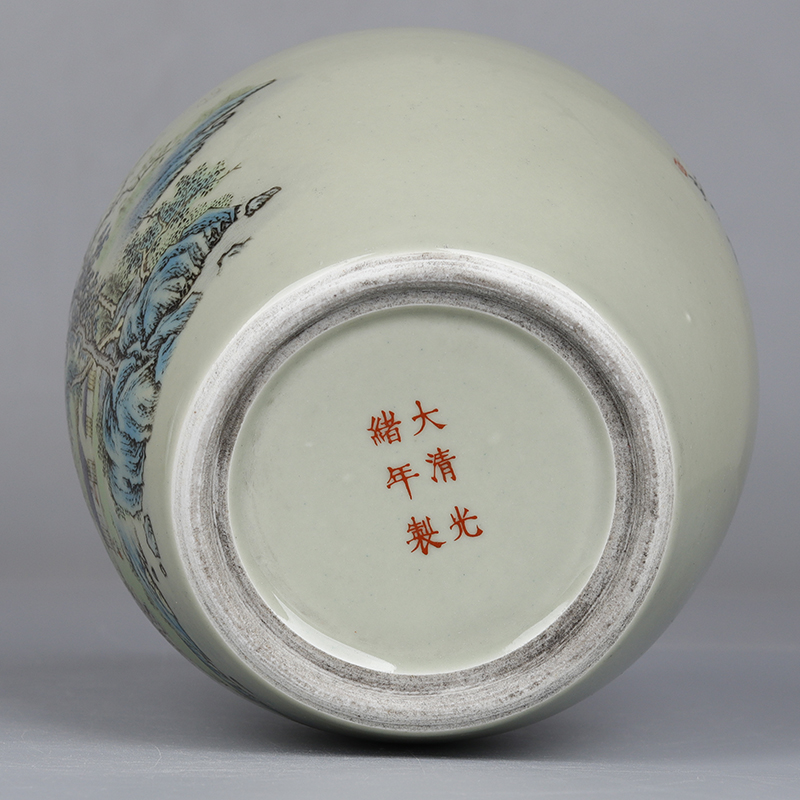 清 光緒帝代 粉彩磁器 山水画 壺 景徳鎮 中国陶器｜輸入マート