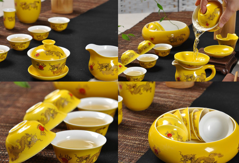 中国福来金運沈純金釉茶器揃 年間限定注門品 中国福来