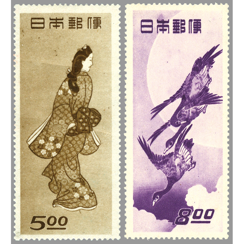 銭単位切手 切手趣味週間 月に雁シート 銭単位切手 郵便週間記念