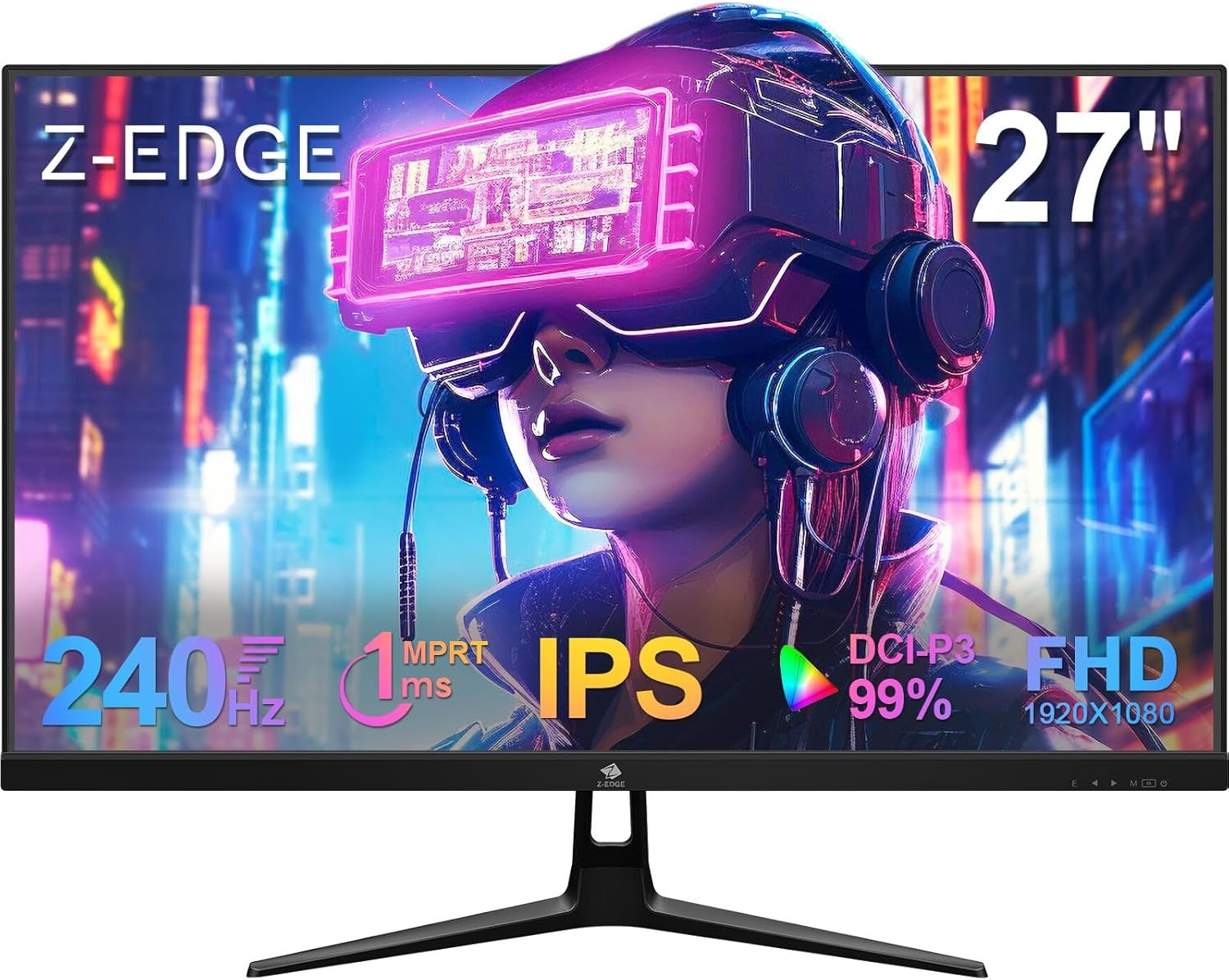 Z-EDGE 27-inch Gaming Monitor 1920x1080 IPS 240Hz Gaming Monitor 1ms F
