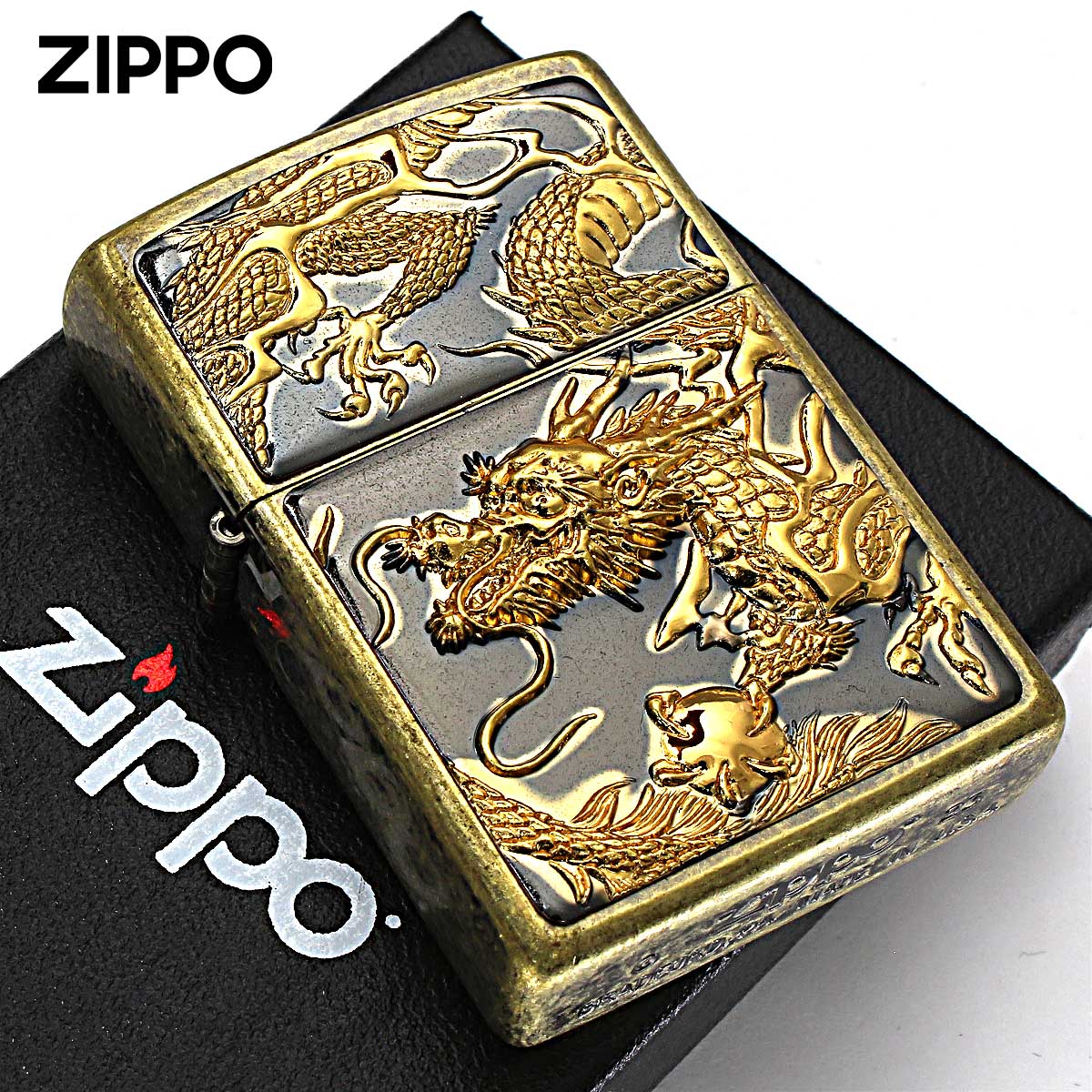 Zippo ジッポー 龍 ドラゴン 立体電鋳板 ブラスバレル 3D DRAGON Z3D