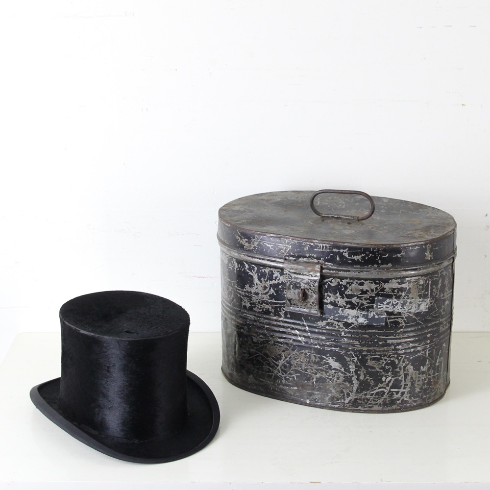 イギリス ヴィンテージ ROWANS シルクハット＆ケース トップハット