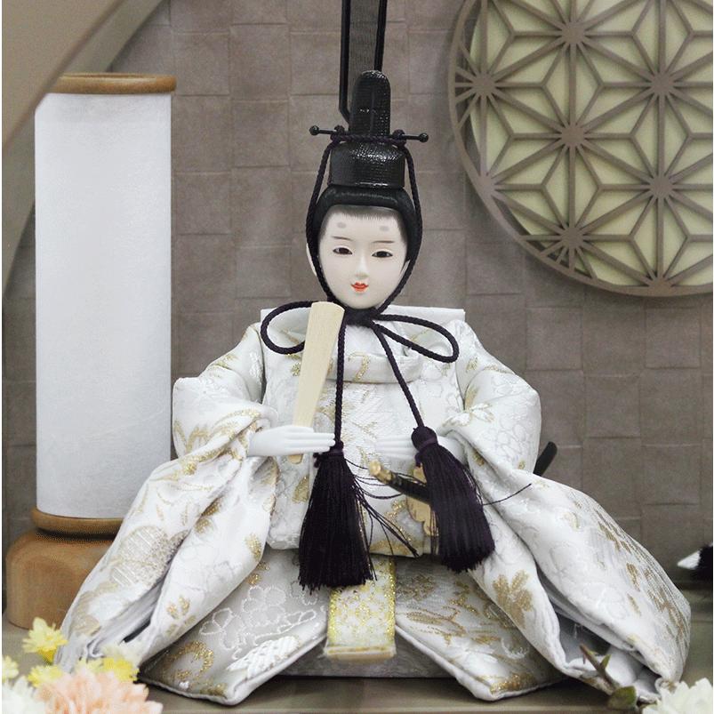 おしゃれな雛人形/豊久作 真凛親王 モカ塗 円型丸型アクリルケース飾り