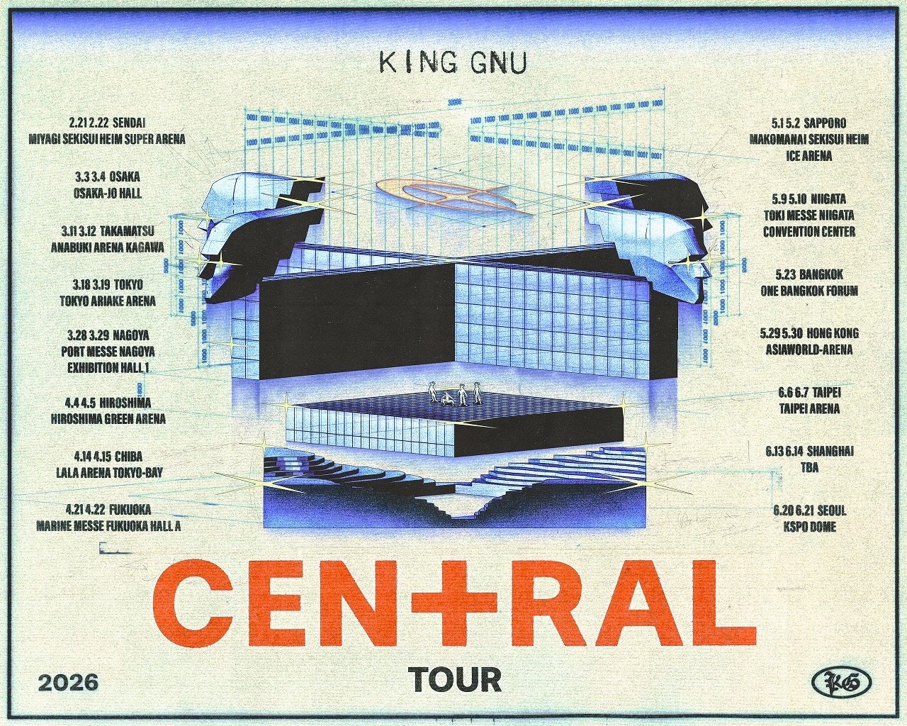 King Gnu、史上最大「CEN+RAL Tour 2026」発表！バンコクでアジア