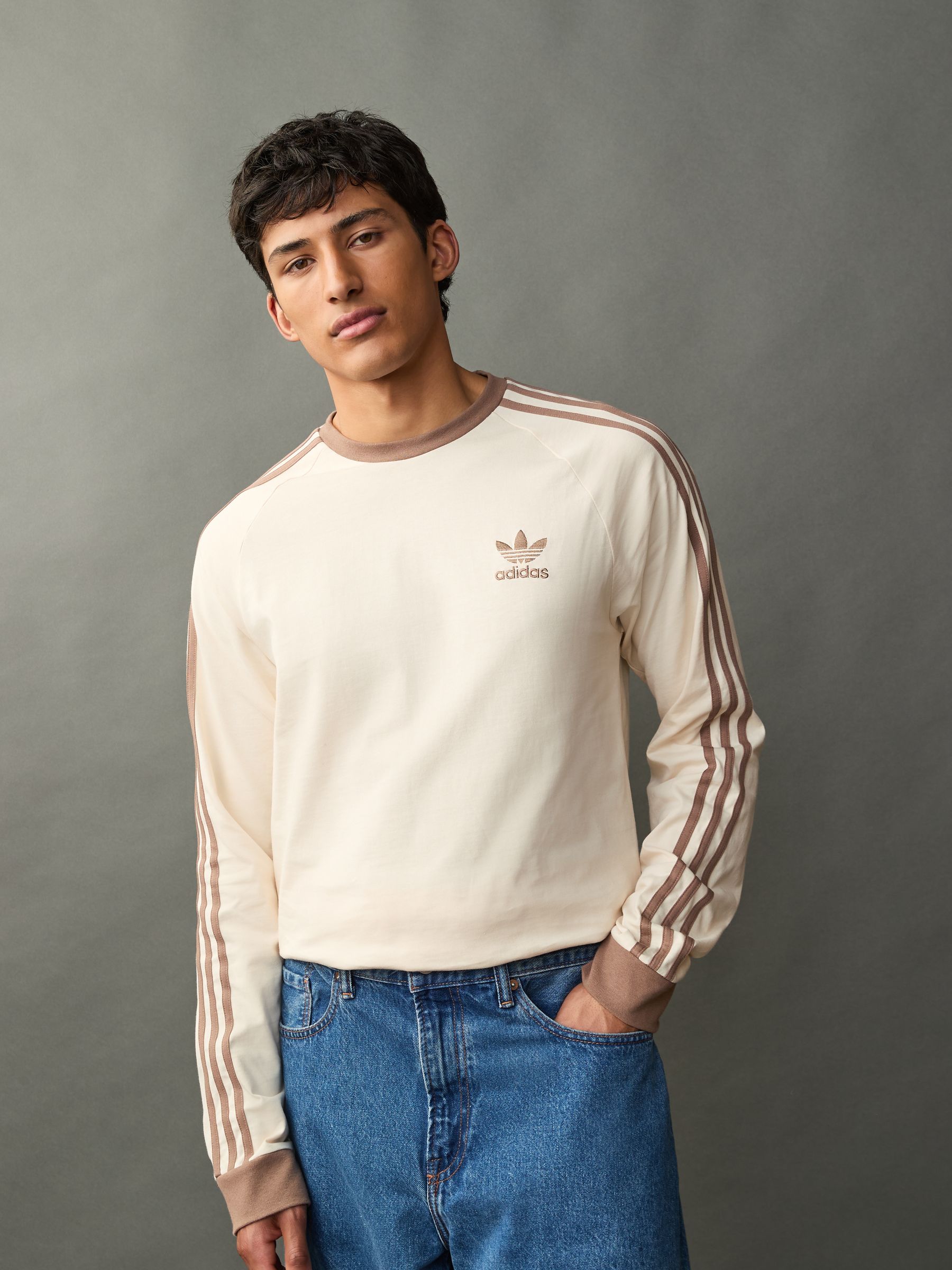 Buy adidas Originals Brown 100% Cotton Adicolor Classics 3-Stripes