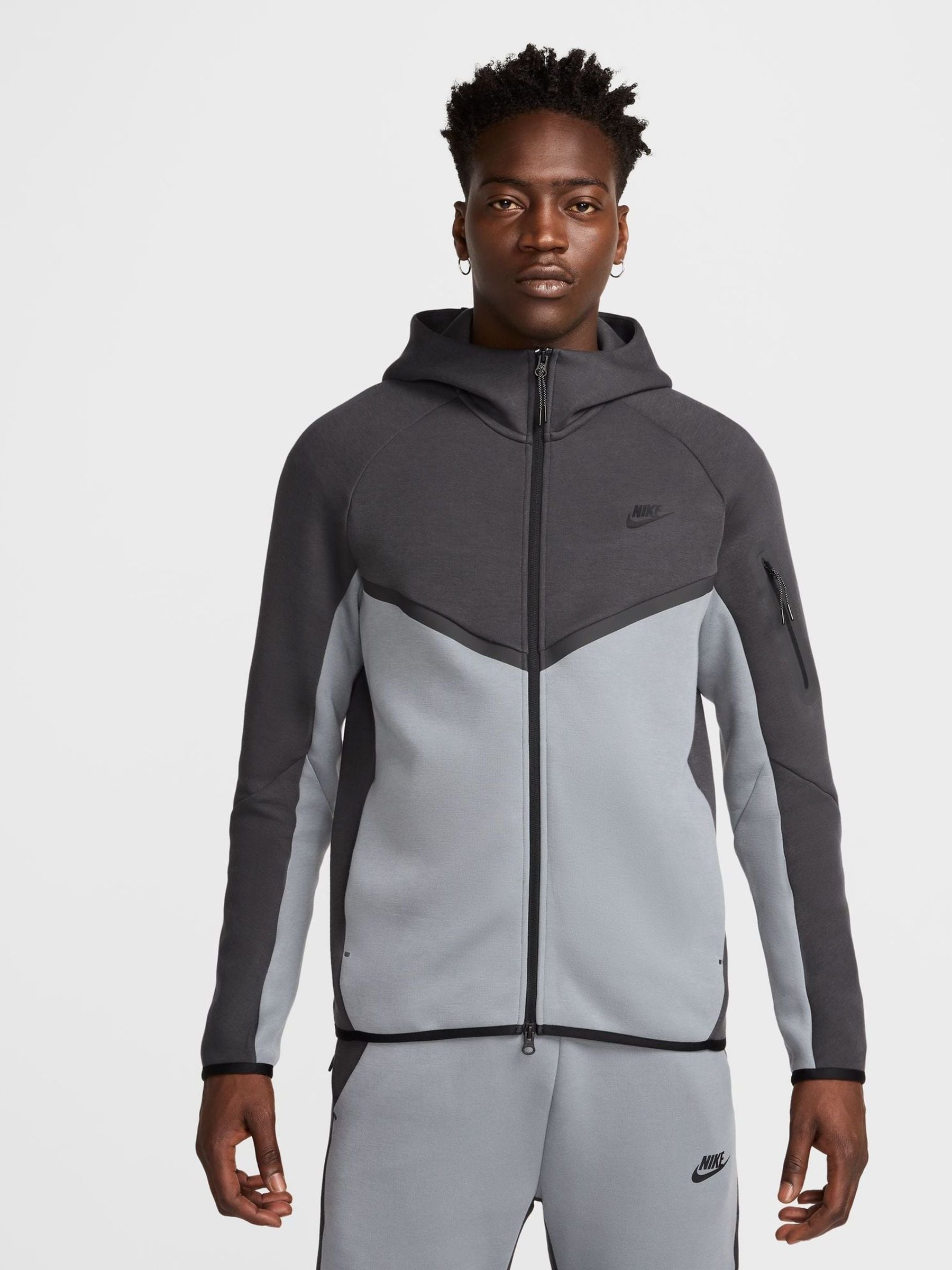 Buy Nike Anthracite/Grey Tech Fleece Full-Zip Windrunner Hoodie