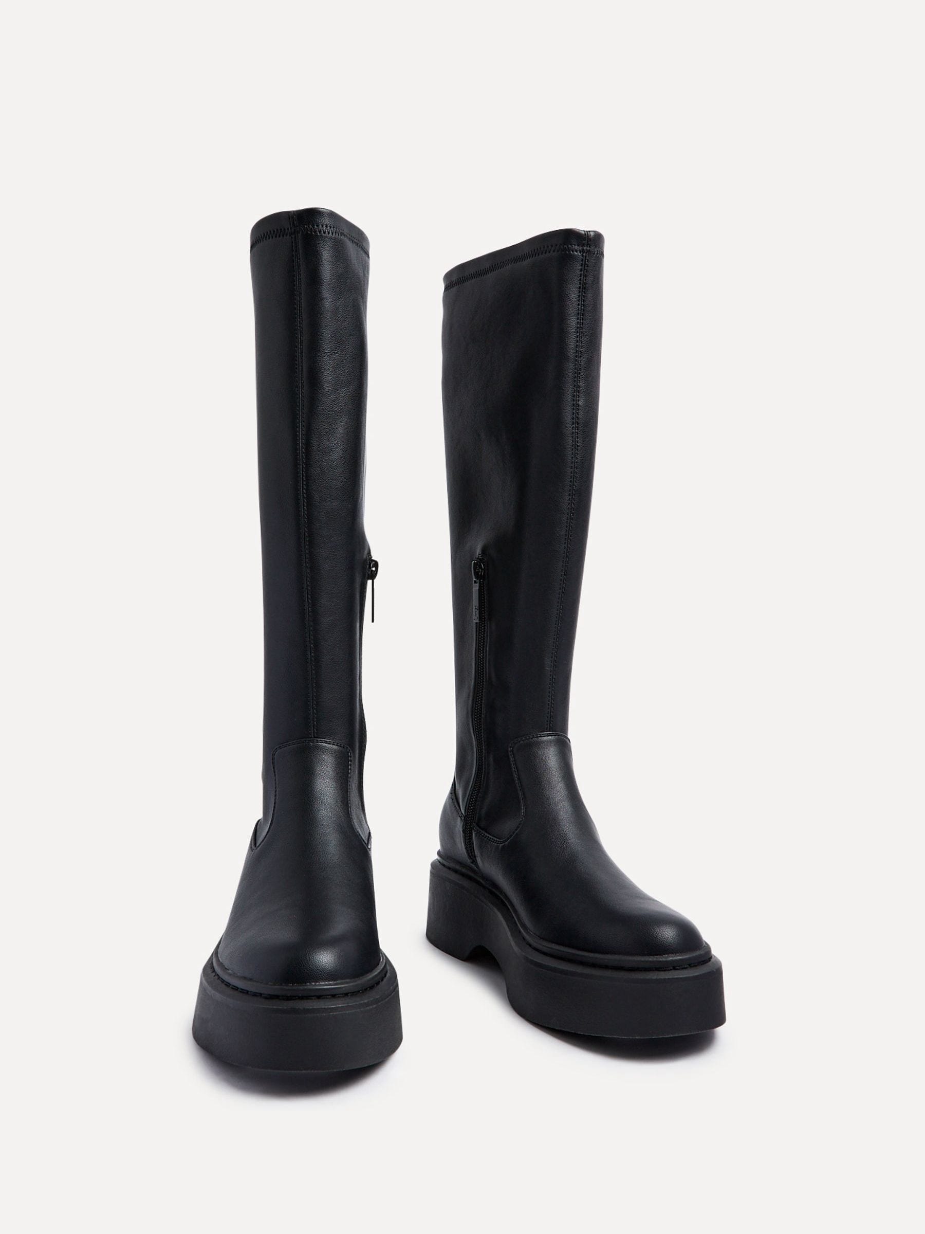 Buy Linzi Black Bruna Platform High Leg Stretch Boots from Next Poland