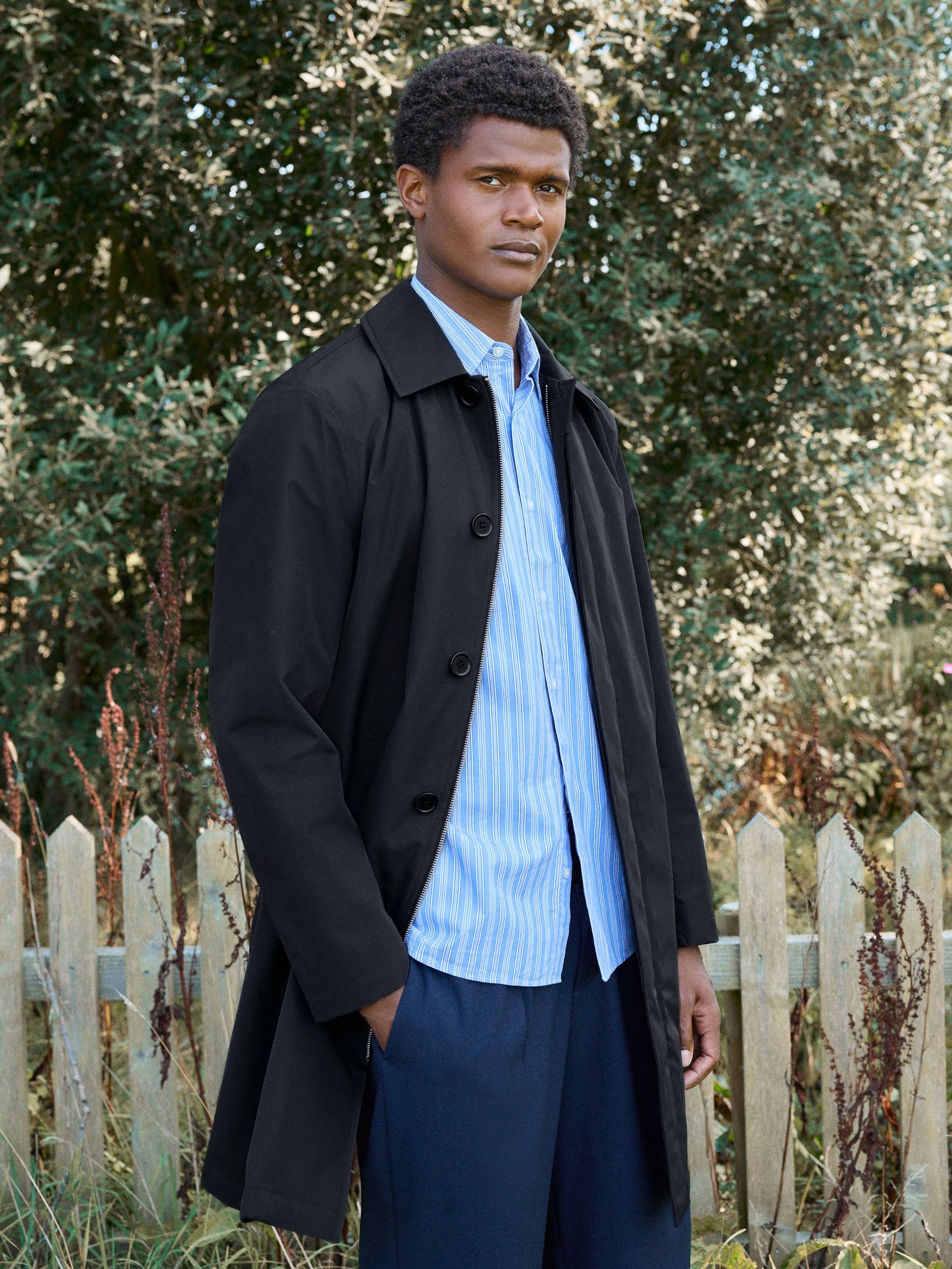 Buy Navy Blue Regular Fit Waterproof Trench Coat from Next USA