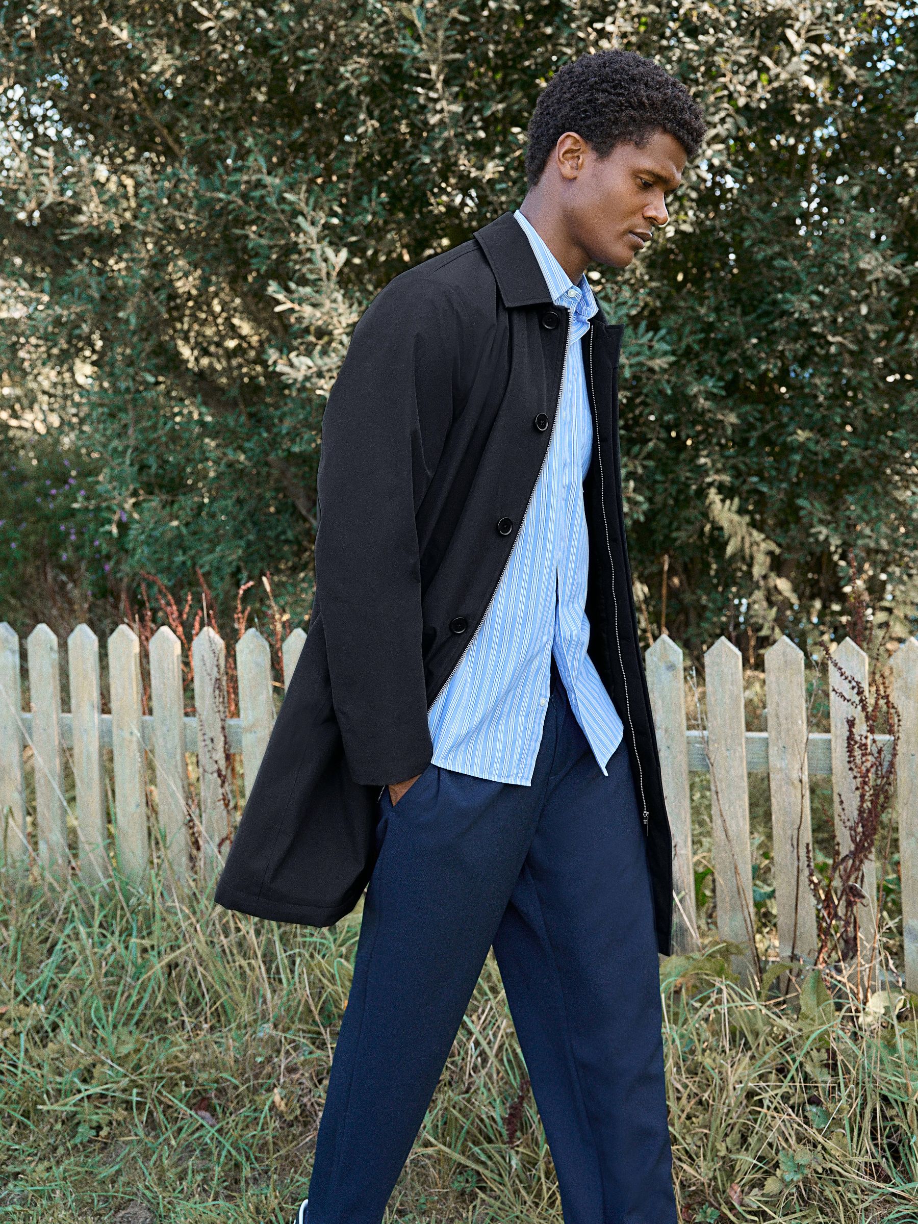 Buy Navy Blue Regular Fit Waterproof Trench Coat from Next Canada