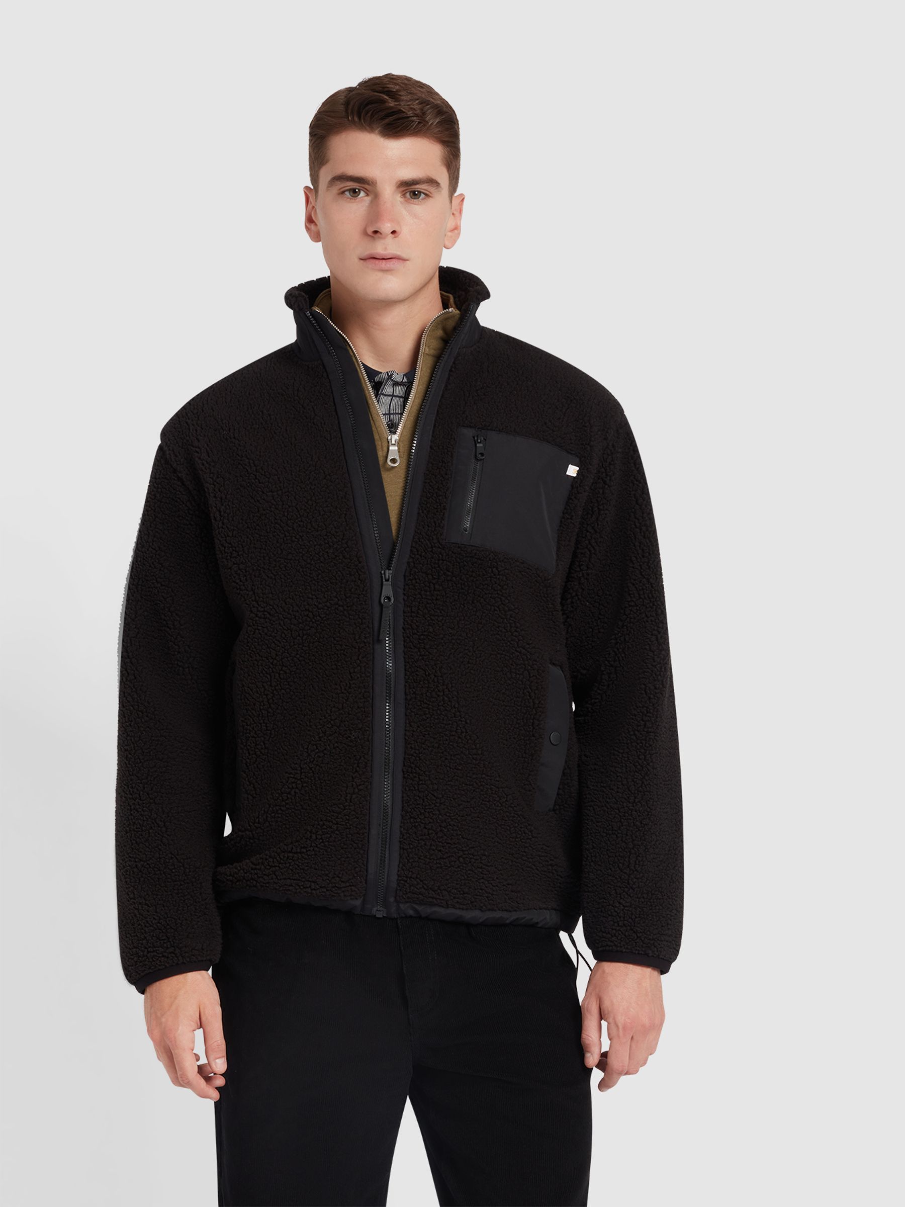 Buy Farah Bradley Full-Zip Fleece Black Jacket from Next USA