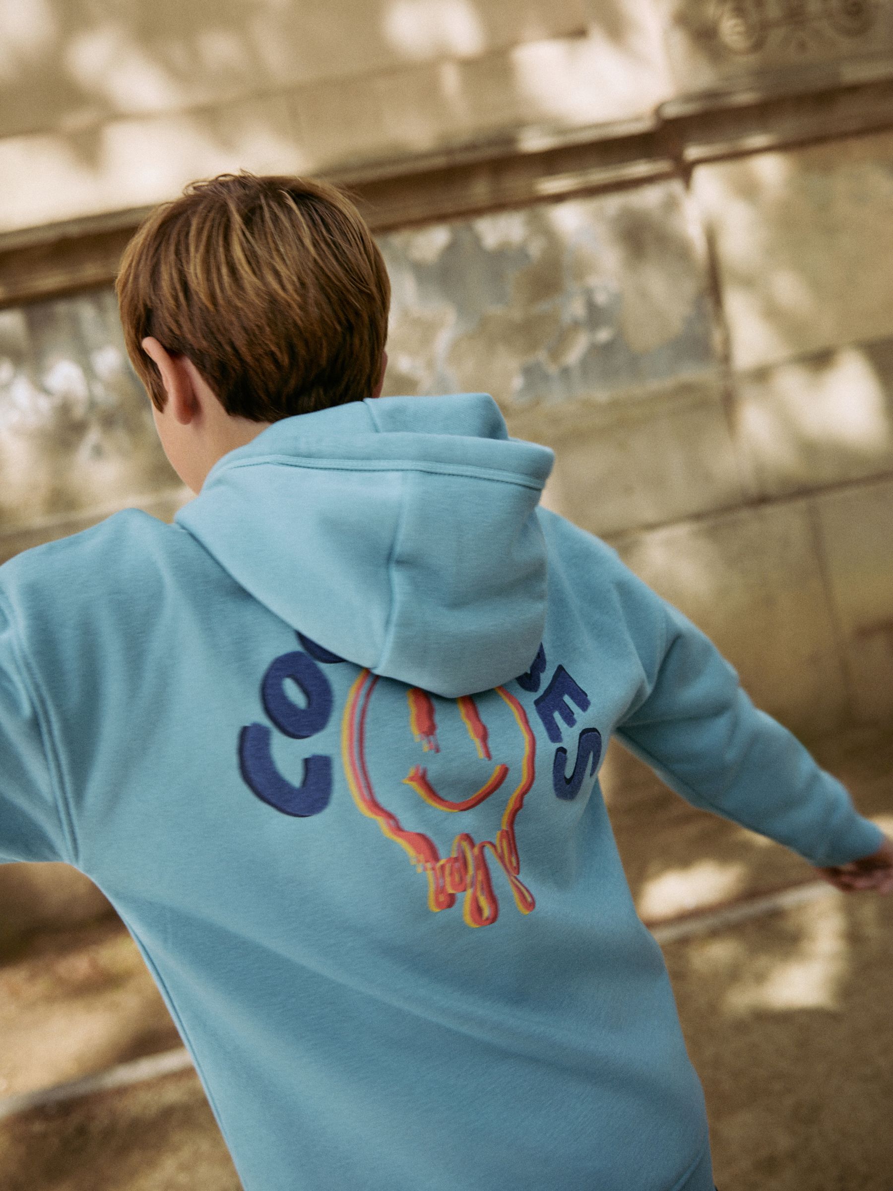Buy Teal Blue Cool Vibes Older Boys Graphic Print Hoodie (3-16yrs