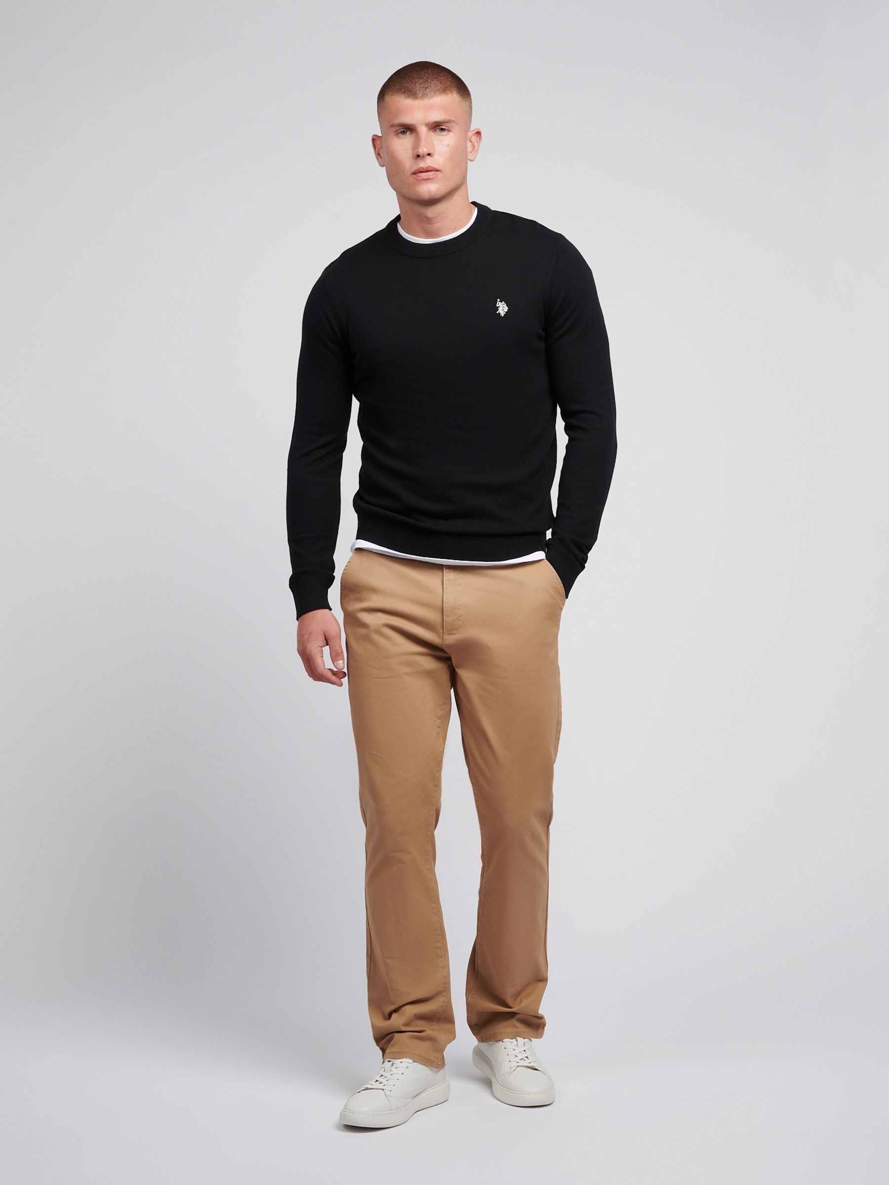 Buy U.S. Polo Assn. Black Mens Cotton Crew Neck Jumper from Next USA