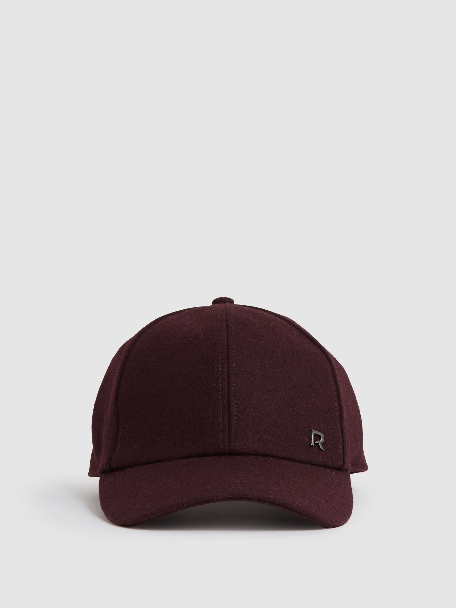 Buy Reiss Burgundy Fiona Wool-Blend Flannel Baseball Cap from Next USA