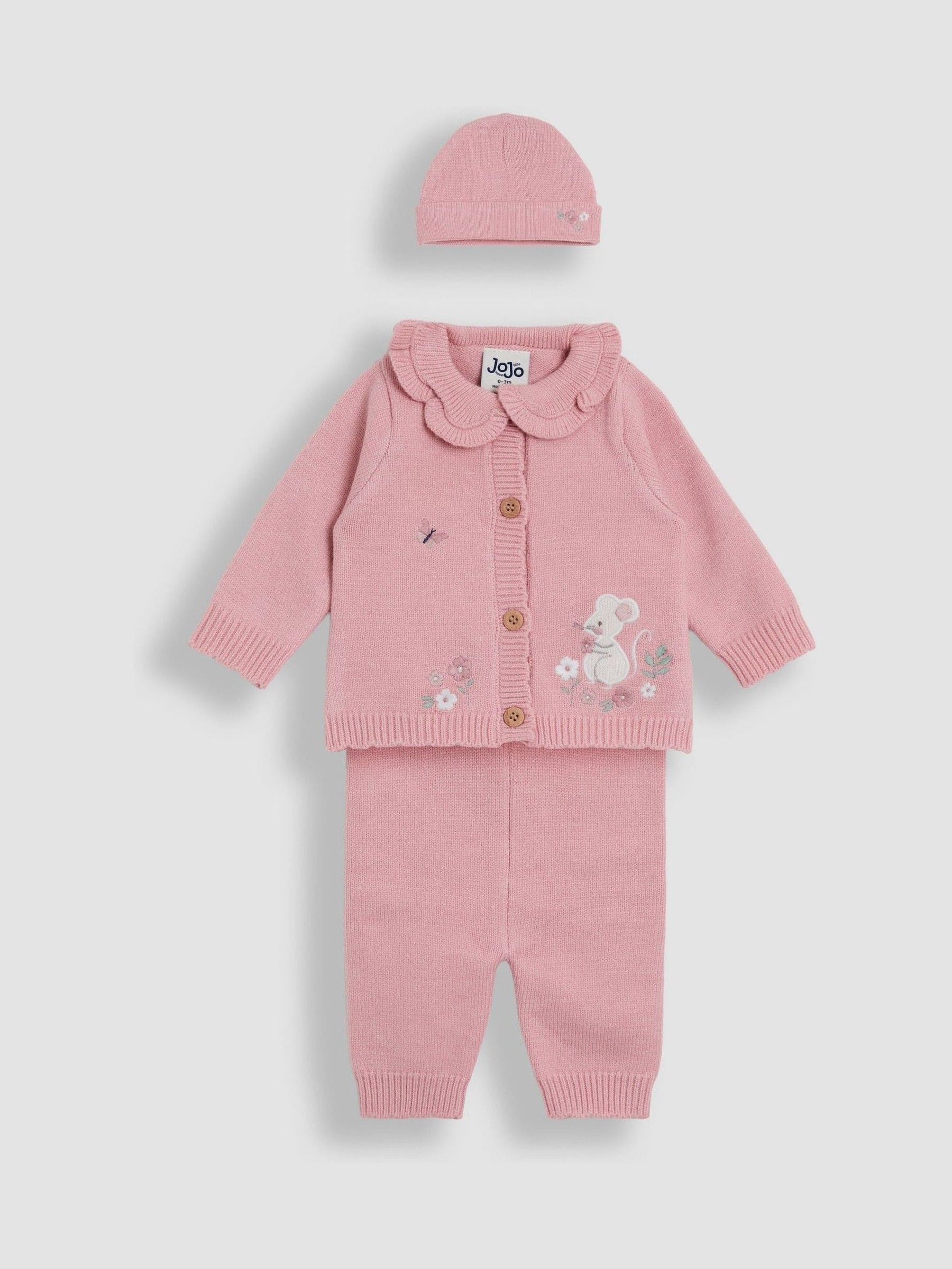 Next：日本 ピンク - JoJo Maman Bébé Knit 3- Piece Set from Next Japan