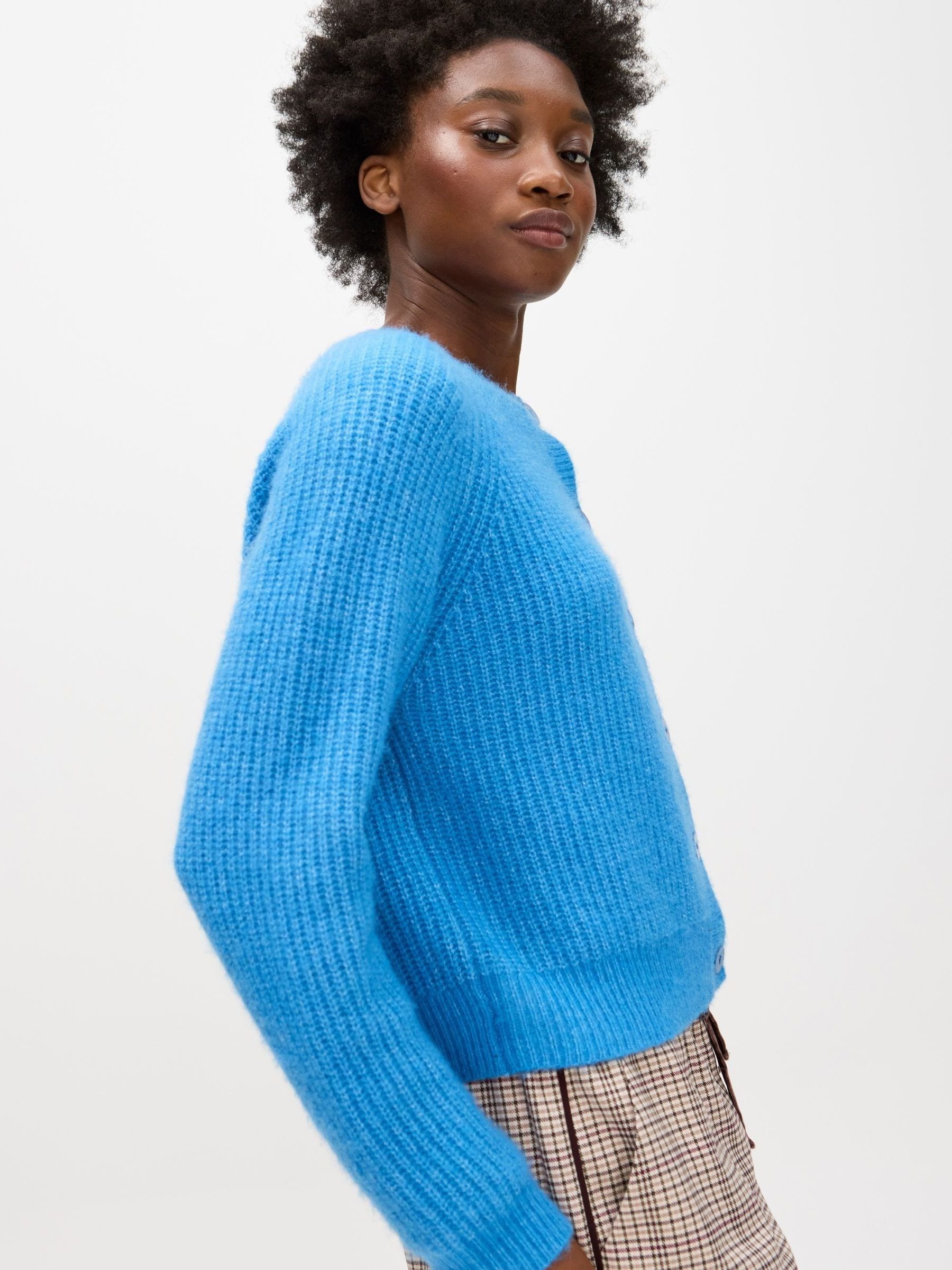 Next：日本 ブルー - Oliver Bonas リブ編み クルーネック ニット