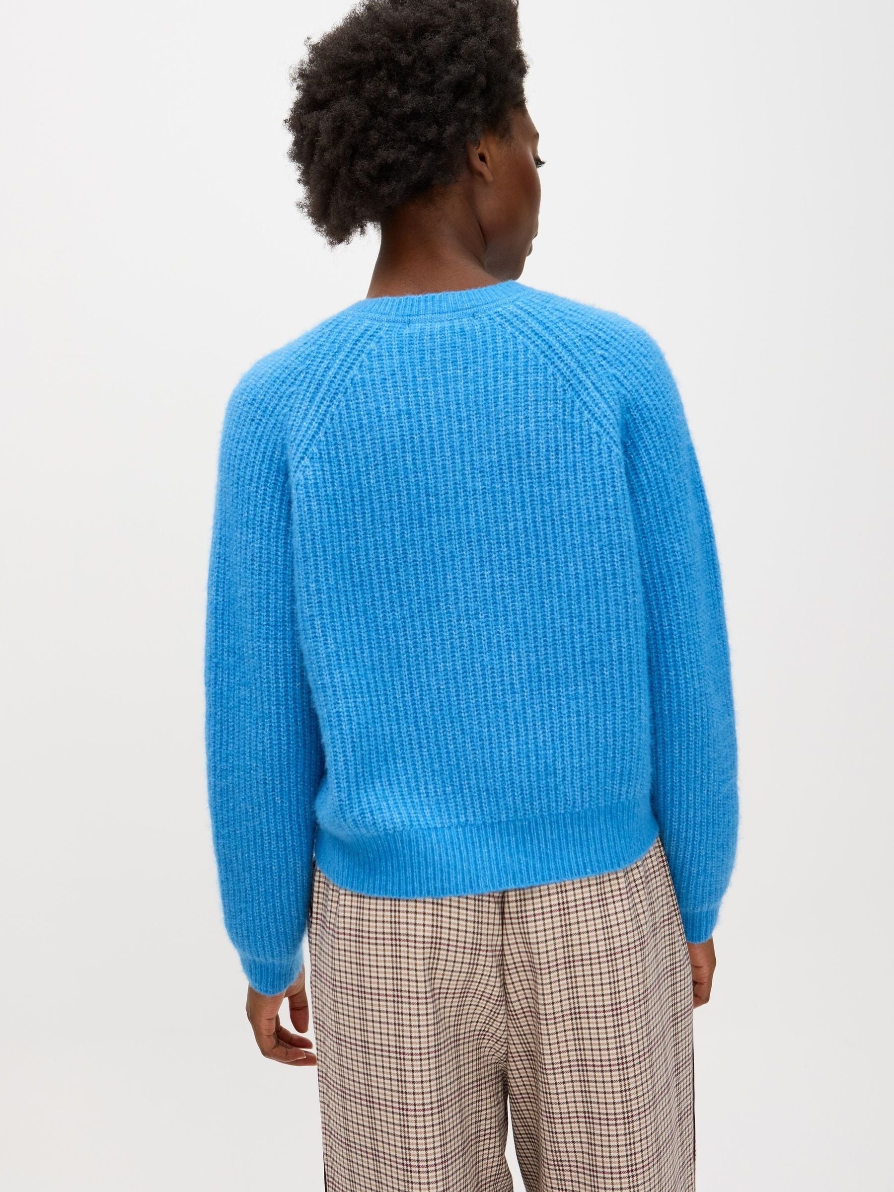 Next：日本 ブルー - Oliver Bonas リブ編み クルーネック ニット