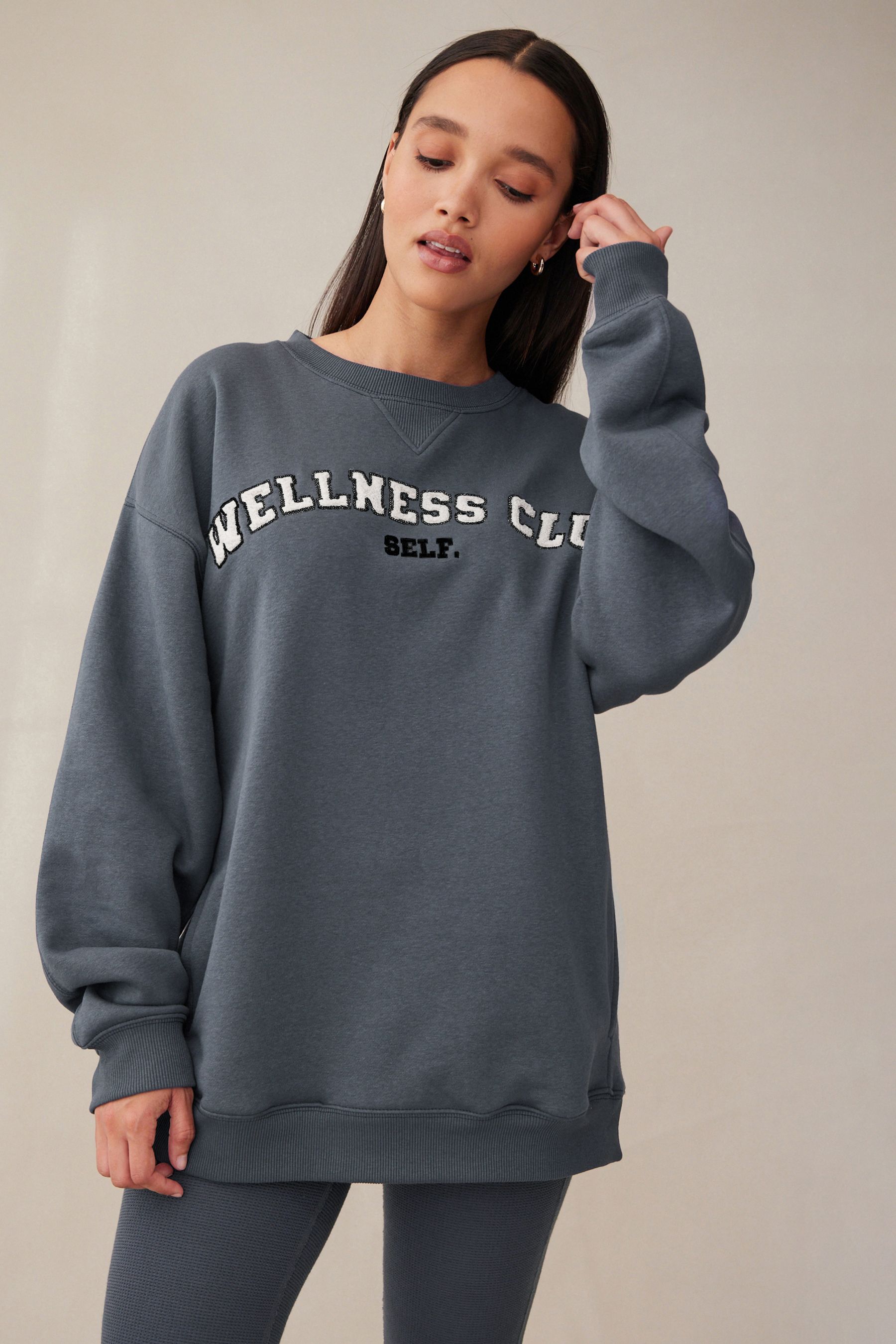 Buy self. Navy Blue Wellness Club Sweatshirt from the Next UK