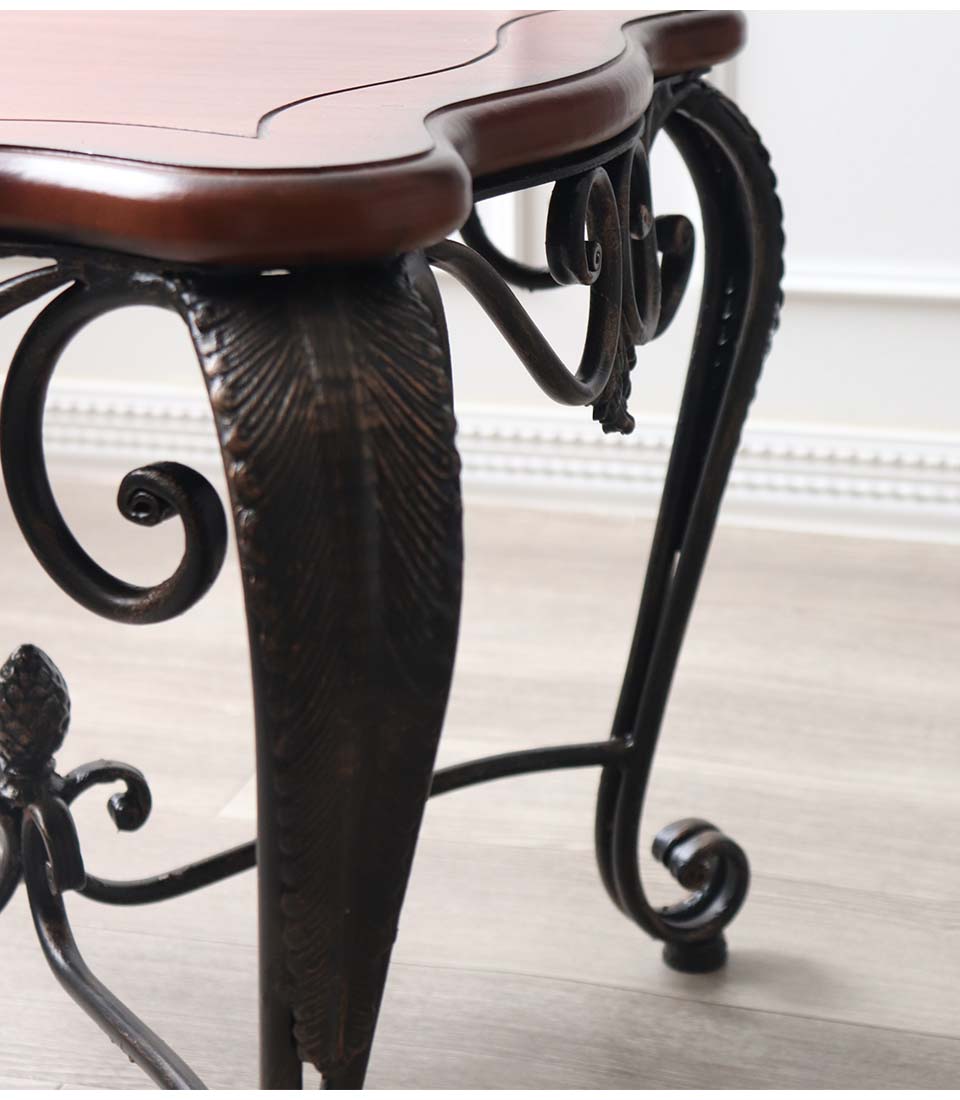 アイアン製 アンティーク調 スクエアテーブル 猫脚 サイドテーブル