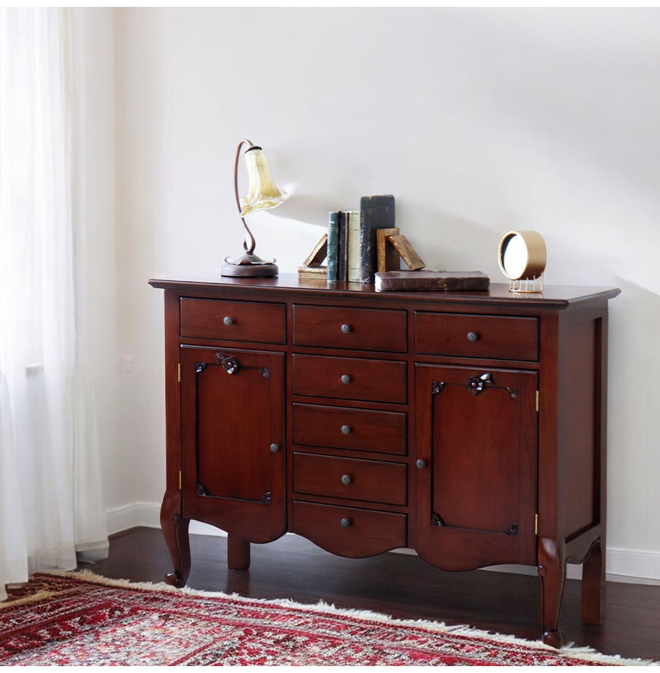 アンティーク風 クラシック サイドボード 120cm 収納 猫脚 木製