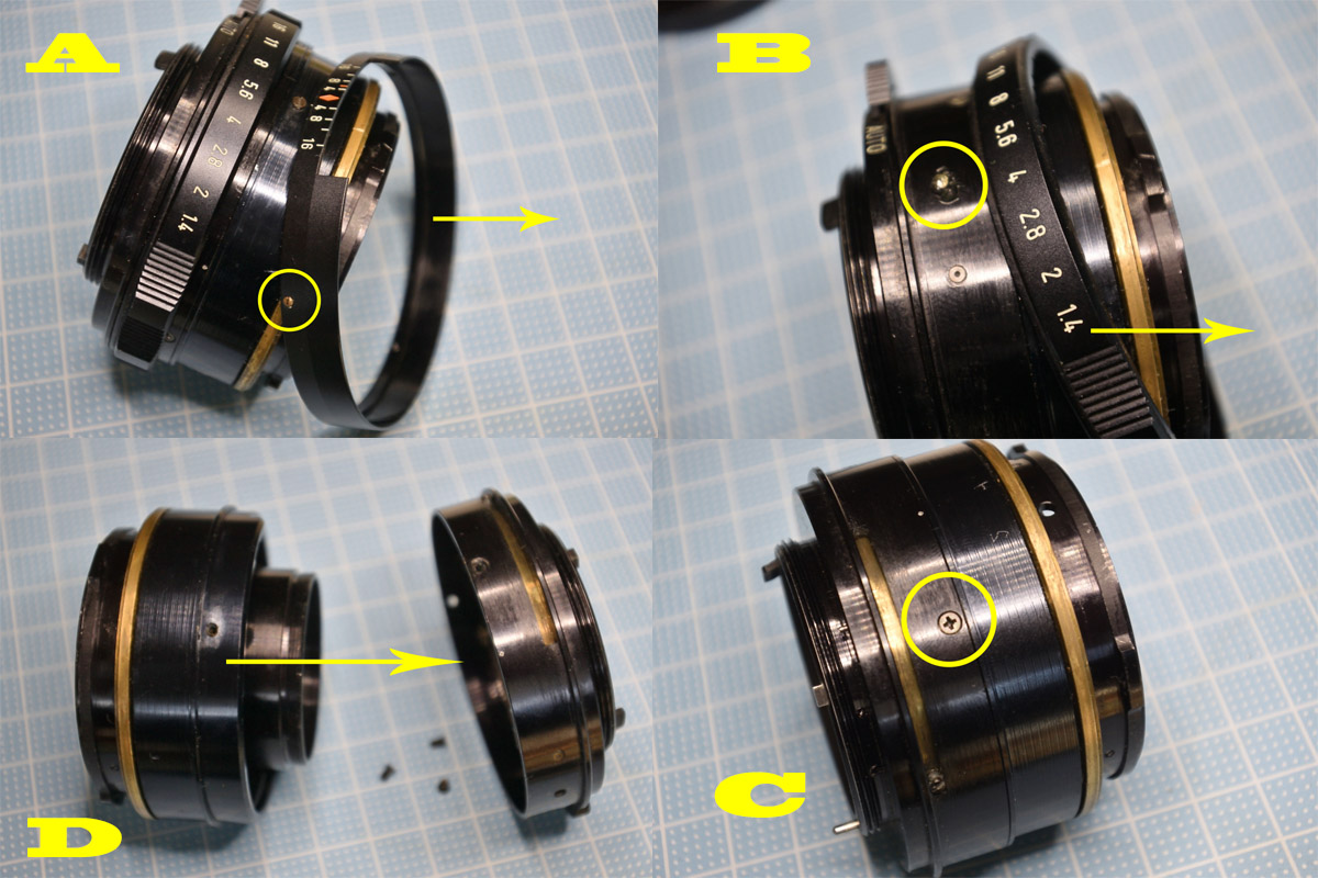 アサヒペンタックス「Super-Multi-Coated TAKUMAR 50mm f1.4」 分解