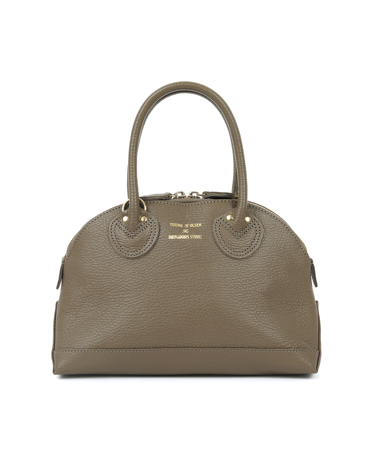 ヤングアンドオルセン エンボスド レザー ジップ ボート バッグ S