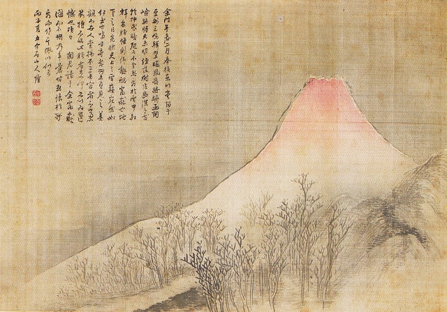 掛軸「野呂介石 掛軸「野呂介石 松畔池亭図」享和3