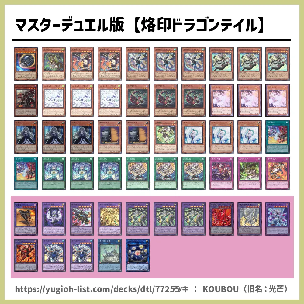 マスターデュエル版【烙印ドラゴンテイル】遊戯王デッキレシピドラゴン