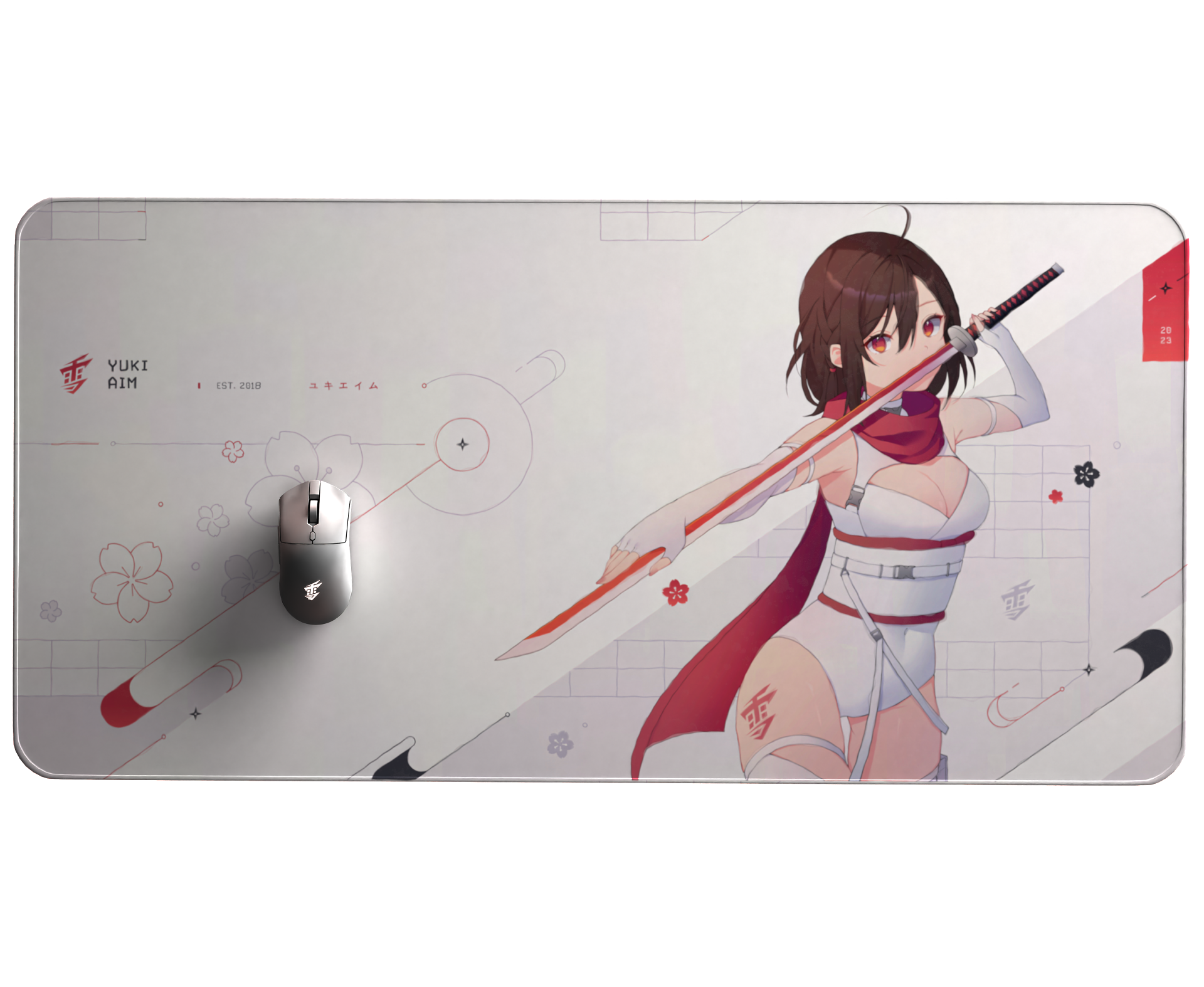 Yuki Aim - Katana XL Mousepad Limited (White)