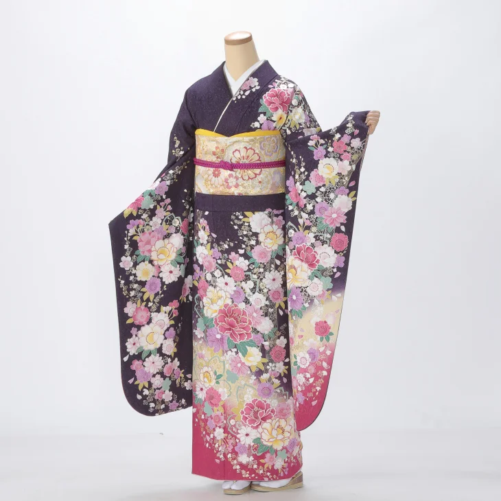 f0522253】【紫系】振袖 販売 フルセット Mサイズ 【中古】【状態:A
