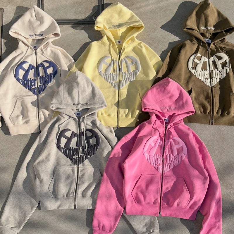 heart logo zip hoodie – YZ