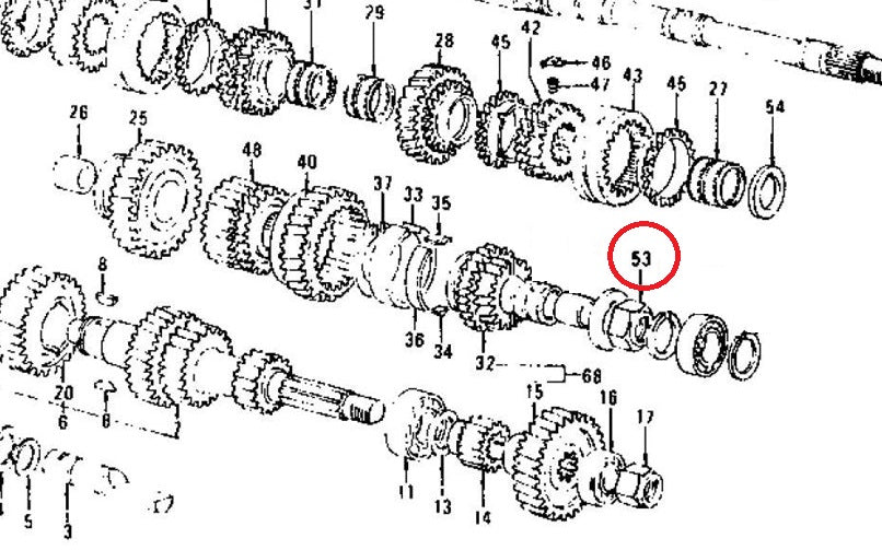 Transmission Main Shaft Nut 27mm or 30mm 4 and 5 speed 240Z 260Z