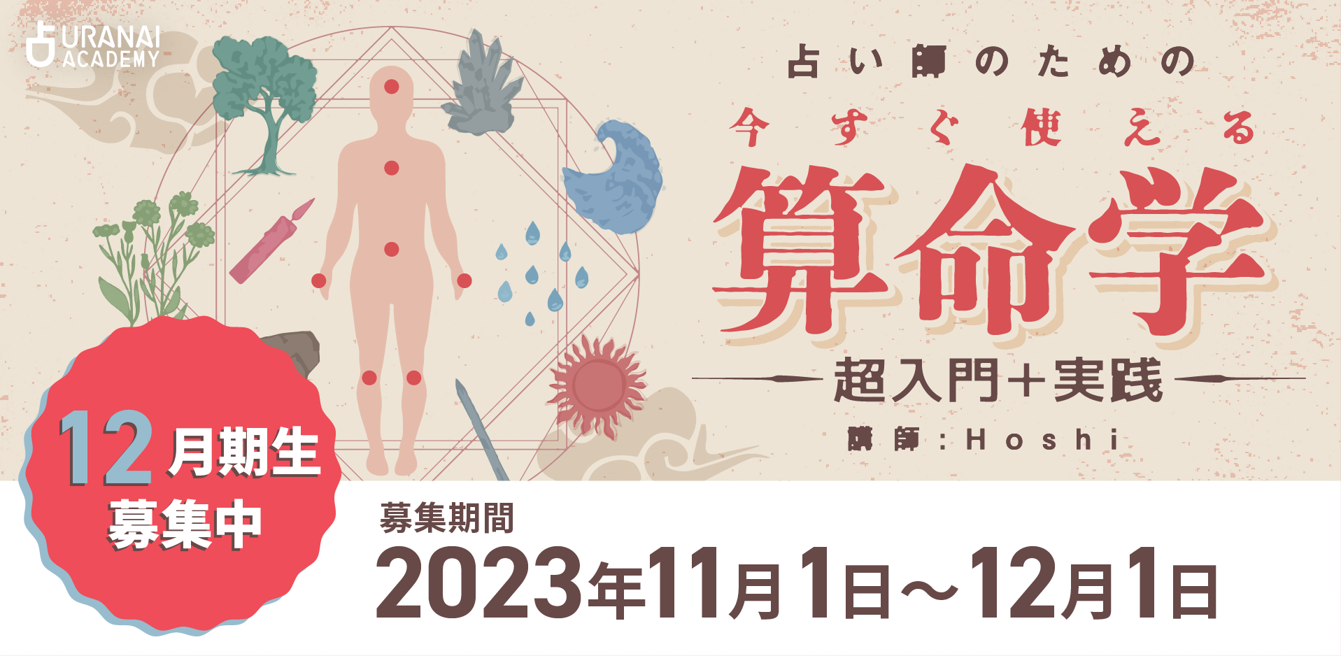 命術コース 占い師のための 今すぐ使える算命学 超入門 超実践編