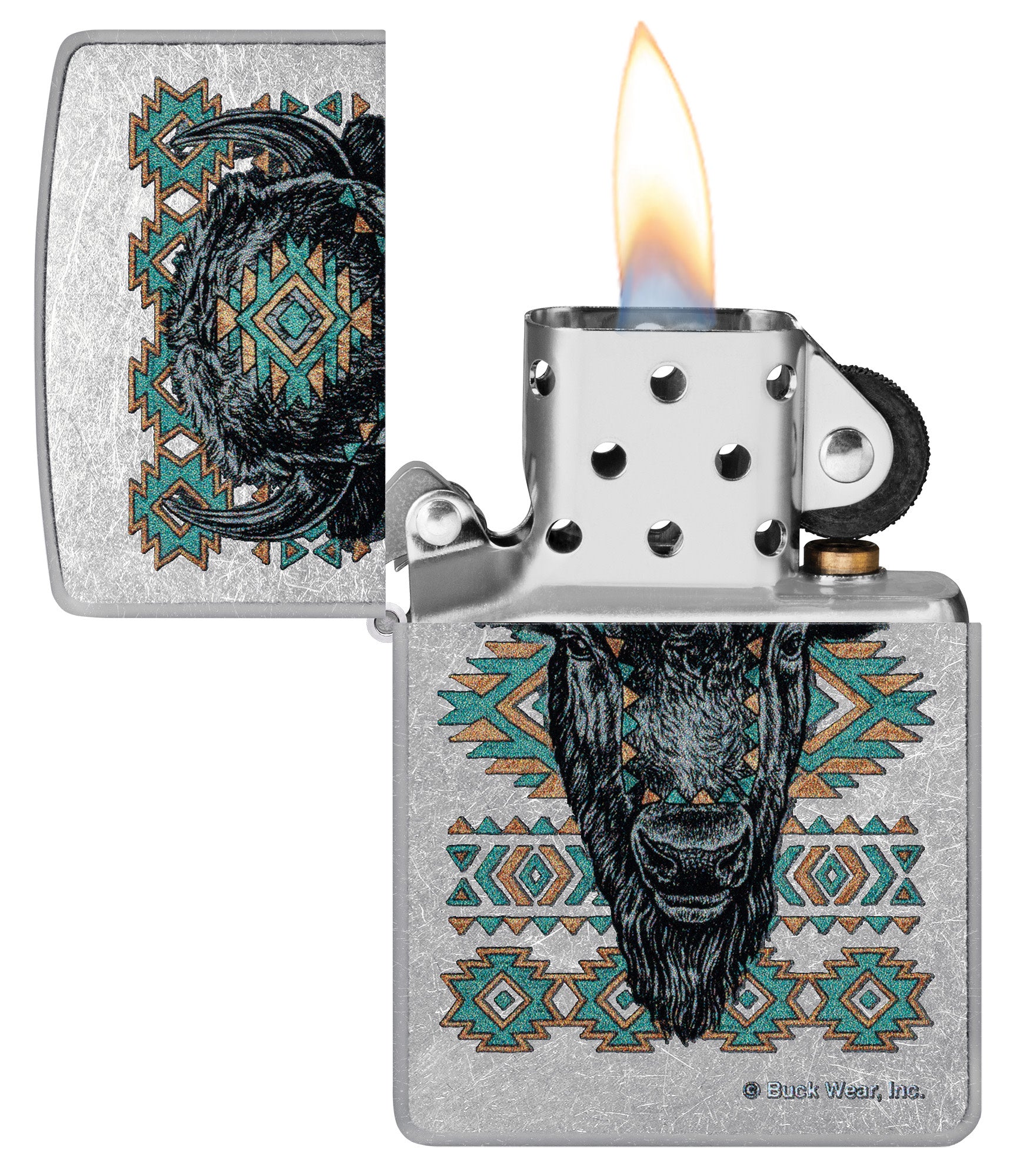 Buck Wear™ Bison Design Street Chrome Windproof Lighter – Zippo USA