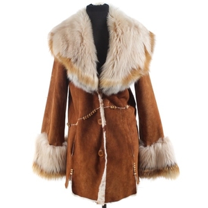 Vintage Sued Mod Suede and Fox Fur Coat in United States