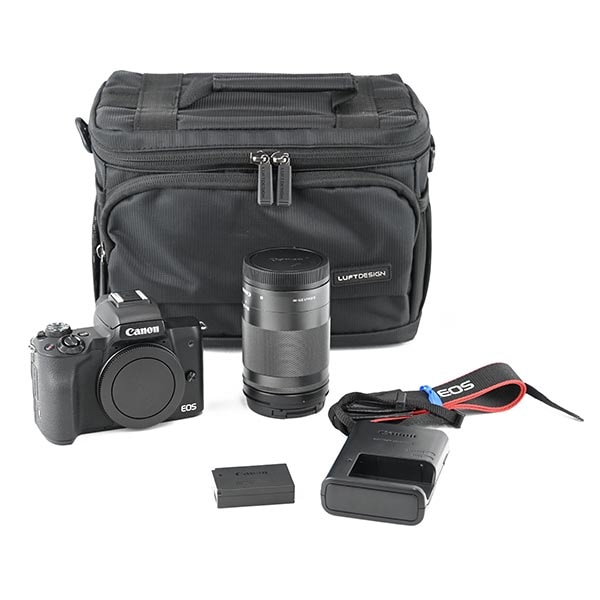 キヤノン ミラーレス一眼カメラ EOS Kiss M ブラック レンズキット(EF