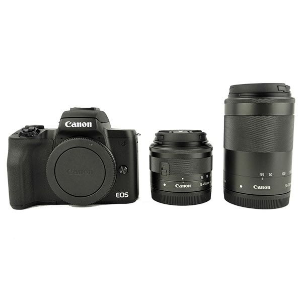 キヤノン ミラーレス一眼カメラ EOS KISS M2 ブラック ダブルズーム
