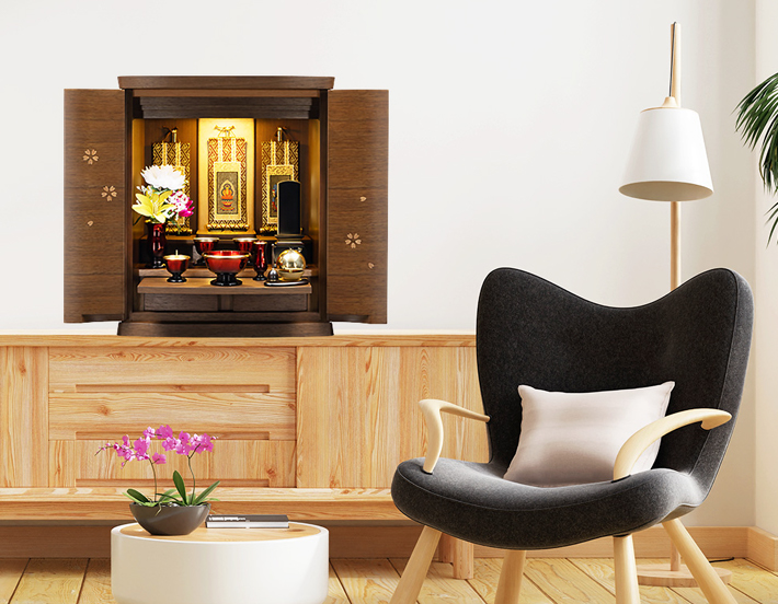 上置きモダン仏壇 アイランド ウォールナット 18号 | 仏壇・仏具・位牌