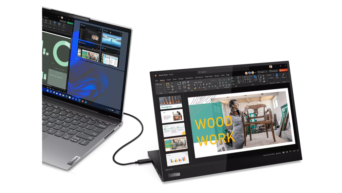 ThinkPadと一緒に使いたい！ アス比16対10の14型モバイルモニター