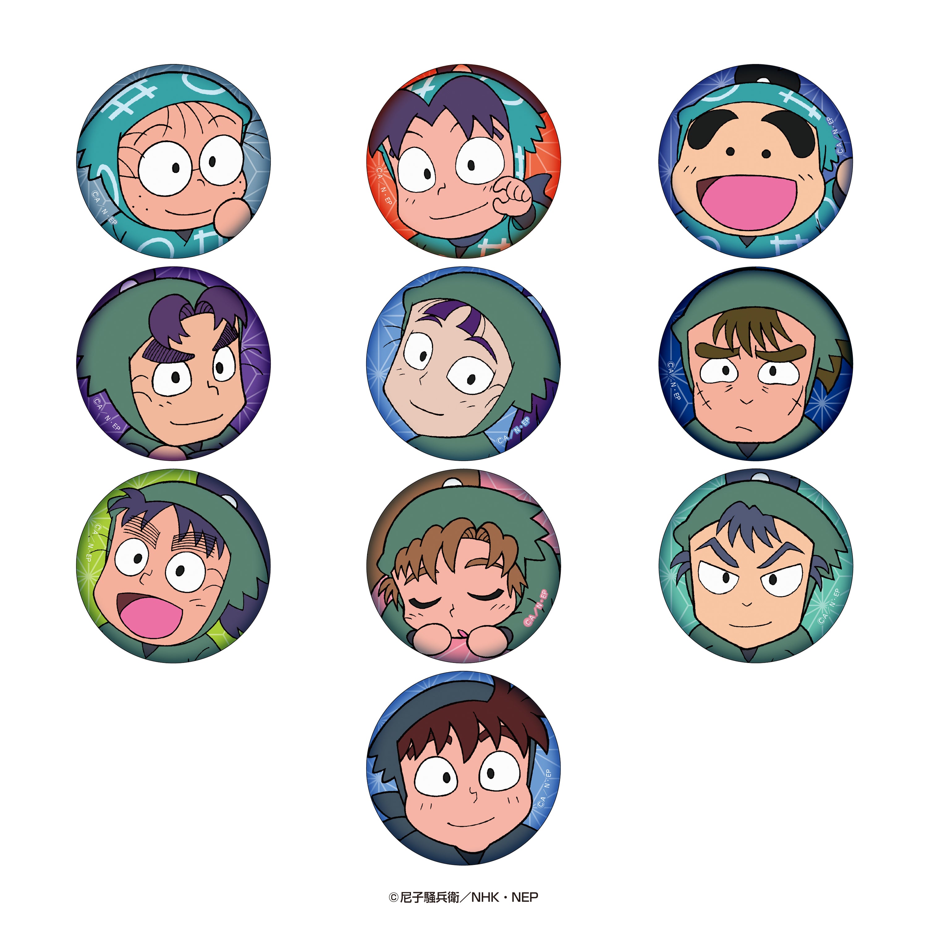 忍たま乱太郎 乱太郎となかまたちのぷにぷに缶バッジAセット（一年生＋