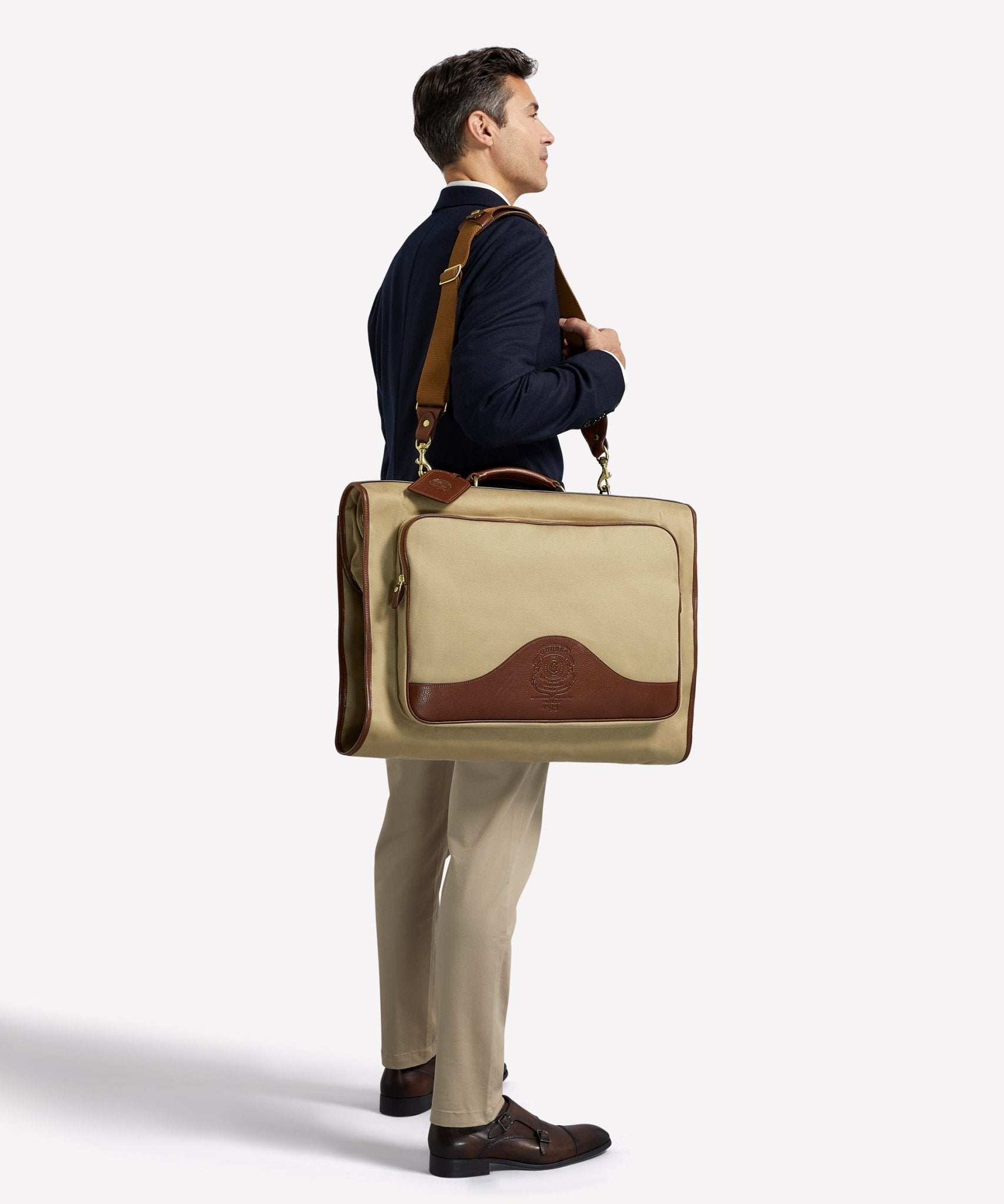 Packet No. 83 | Khaki Twill - Vintage Chestnut Garment Bag | Ghurka