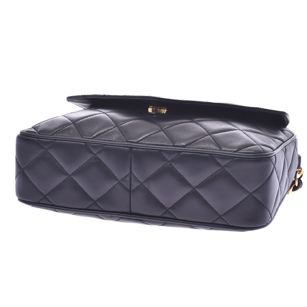 シャネルマトラッセ チェーンショルダーバッグ フリンジ 黒 ゴールド