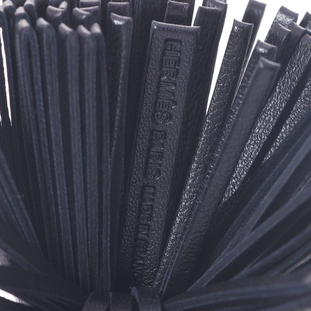 エルメスカルメン バッグチャーム キーリング 黒 シルバー金具 ユニ