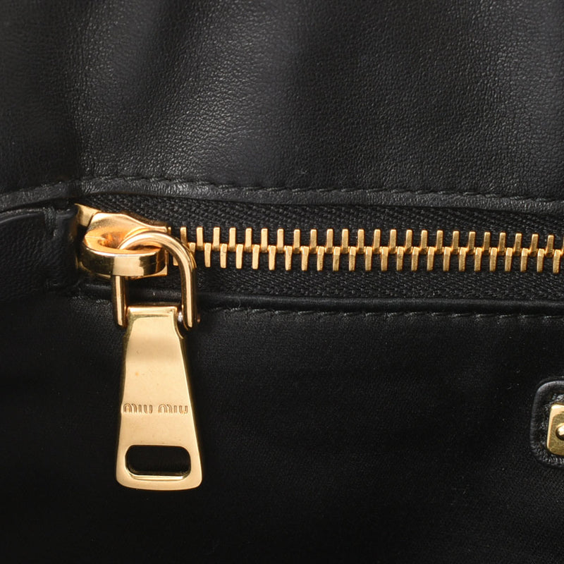 ミュウミュウマテラッセ 2WAY アウトレット 黒 ゴールド金具